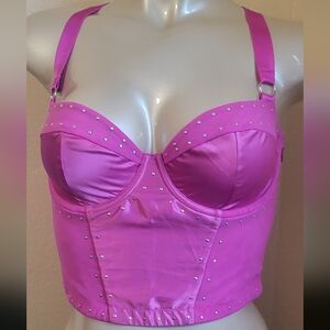 Parade Size M Pink Studded Bustier Top NwOT